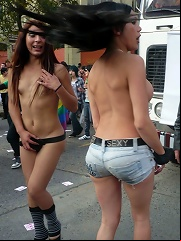 Hot Trannies At The Gay Parade In Santiago